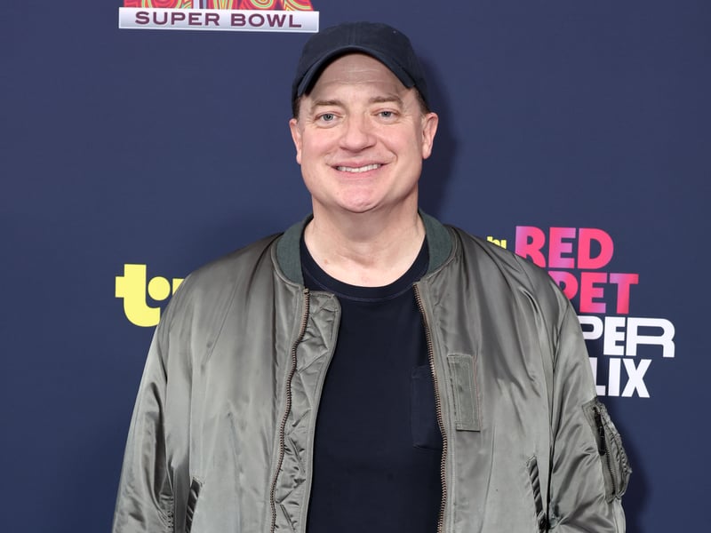Brendan Fraser attends the Tubi Red Carpet during the Super Bowl