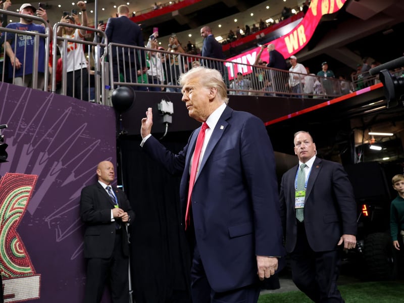 President Donald Trump attended Super Bowl LIX, marking him as the first sitting president to attend a Super Bowl. His appearance drew mixed reactions from viewers and fans in the crowd.