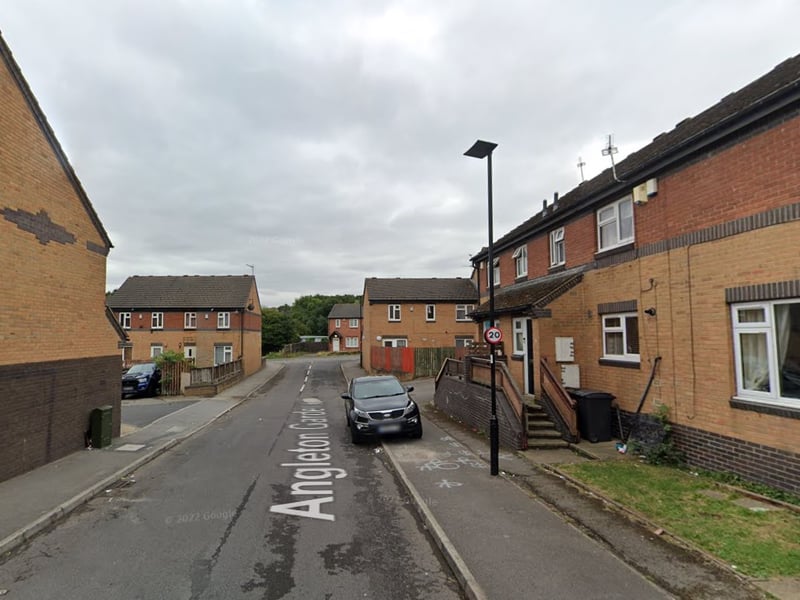 The joint third-highest number of reports of antisocial behaviour in Sheffield in December 2024 were made in connection with incidents that took place on or near Angleton Gardens, Woodthorpe, with 4