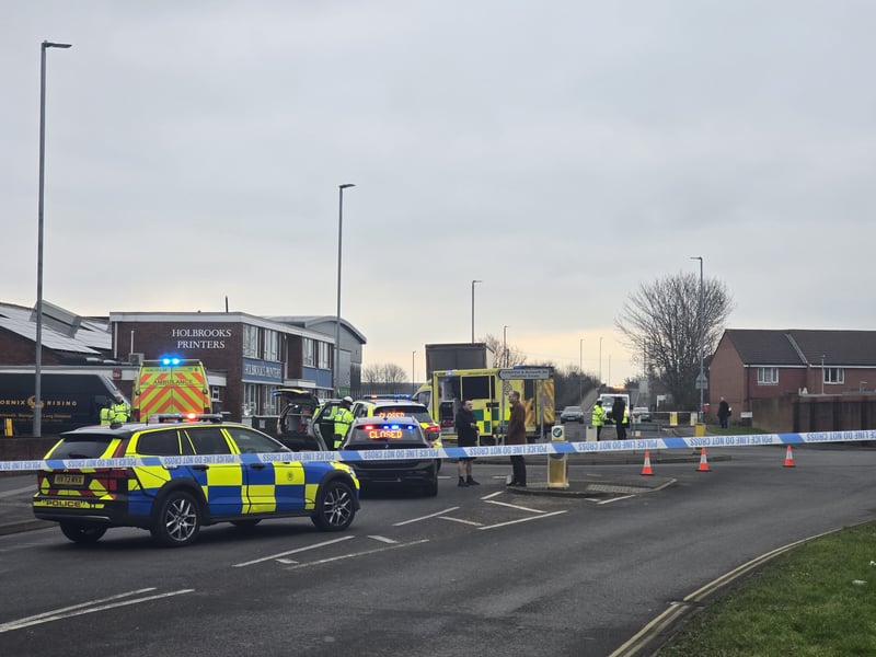 Police and emergency services at Norway Road Roundabout