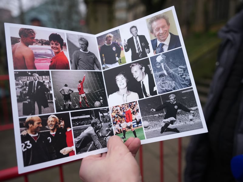 The order of service included a number of photographs of Denis Law in his younger years.