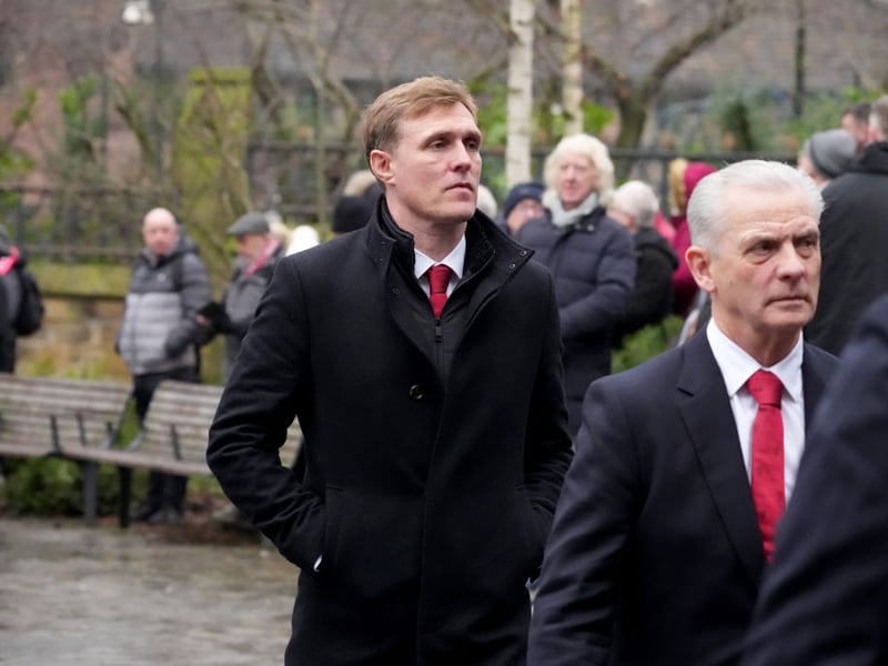 Former Scottish footballer and Manchester United coach Darren Fletcher was also among the mourners.