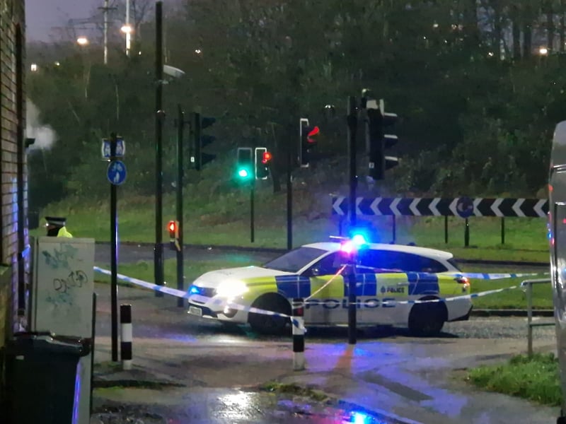 Police have a huge cordon in place around the Park Square roundabout area this morning