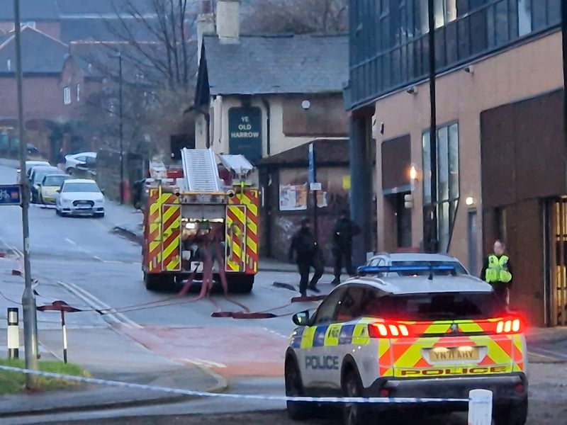 Emergency services at Park Square roundabout this morning. Photo: Alastair Ulke. National World