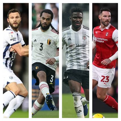 From left to right: Erik Pieters, Jason Denayer, Daniel Amartey and Sean Morrison are all central defenders available as free agents, after Conor Shaughnessy's Pompey injury set back.