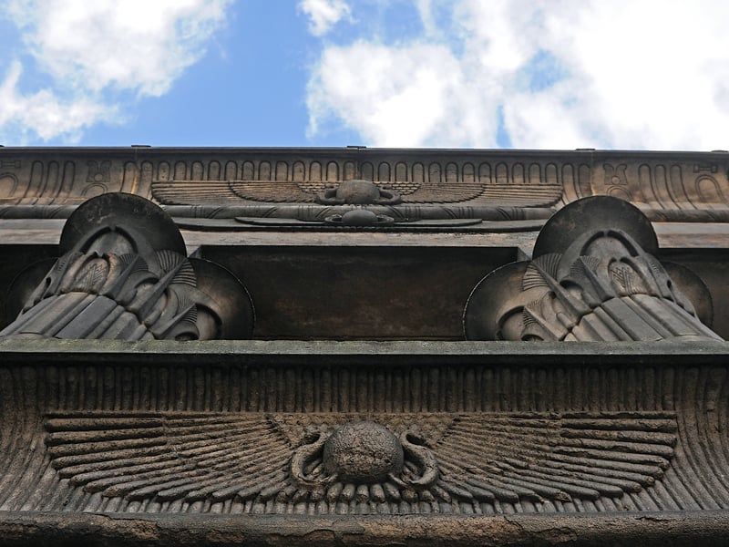 The first thing you’ll notice is the bizarre Egyptian Revival architecture—an homage to the Temple of Horus—created to house a 19th-century flax mill. More famously, this building once featured a large glass roof where live sheep were kept grazing to help regulate the building’s internal humidity, a truly unique piece of forgotten industrial engineering history. 