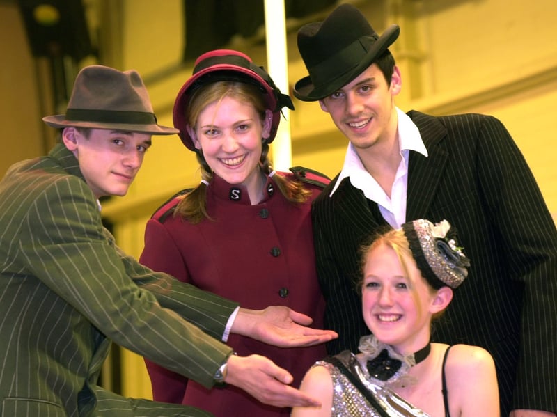 Andrew Hawley, pictured here (back row, far right) in a 2003 High Storrs School production of Guys and Dolls, is a successful actor. He got his big break in The History Boys on stage and has gone on to appear in TV shows including Holby City, Lewis and the Sky TV series Borgia, as well as a number of films. Pictured with him in this photo are Jack Summers, Rachel Quinney and Katie Kelly.