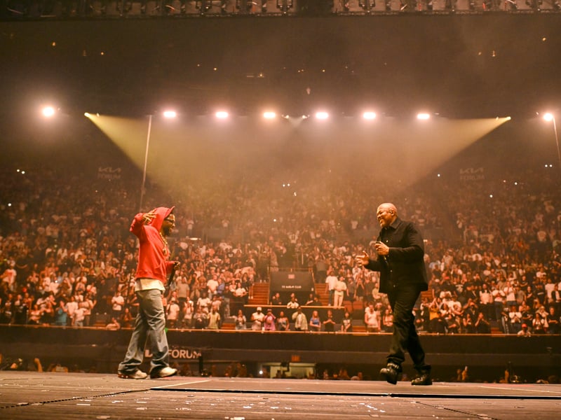 Dr Dre makes an appearance during Kendrick Lamar's The Pop Out performance at the Kia Forum in June 2024. It would also mark a moment Lamar played Not Like Us four times in a row.