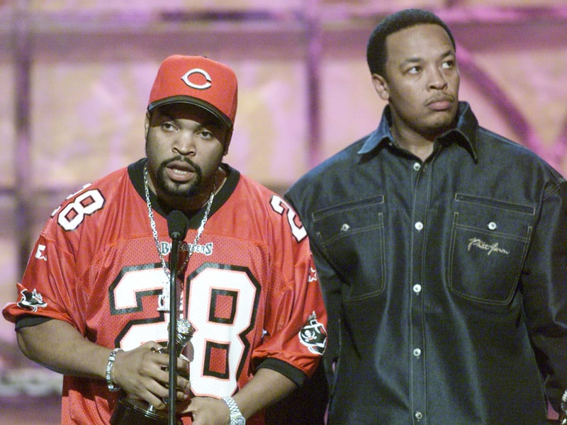 Ice Cube and Dr. Dre won the Lifetime Achievement Award at 'The Source Hip-Hop Music Awards 2000 at the Pasadena Civic Auditorium in Los Angeles.