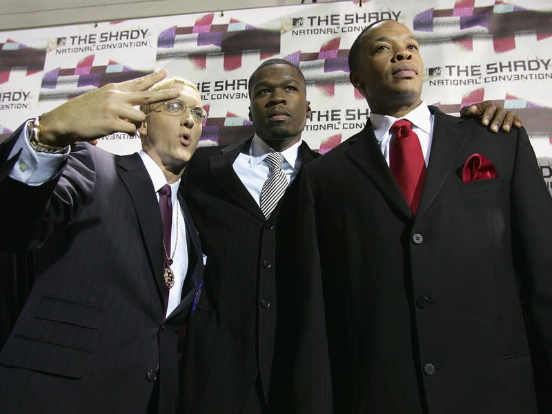 The trio suited and booted during the launch of Shade 45.