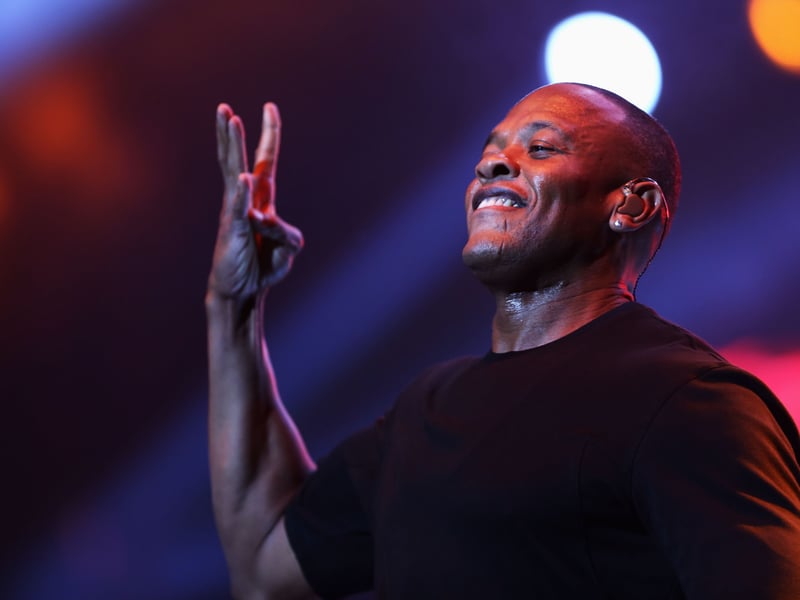 Rapper Dr. Dre performs during the Snoop Dogg, Kendrick Lamar, J.Cole, Miguel and SchoolBoyQ concert during the 2013 BET Experience at Staples Center on June 29, 2013 in Los Angeles, California.