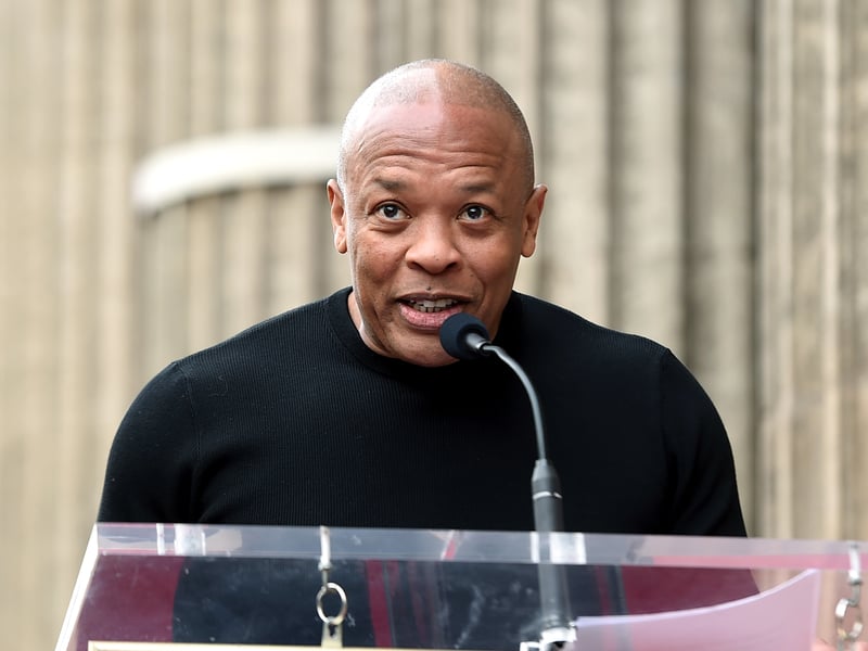 Dr. Dre speaks onstage as Snoop Dogg is honored with a star on The Hollywood Walk Of Fame on Hollywood Boulevard on November 19, 2018 in Los Angeles, California.