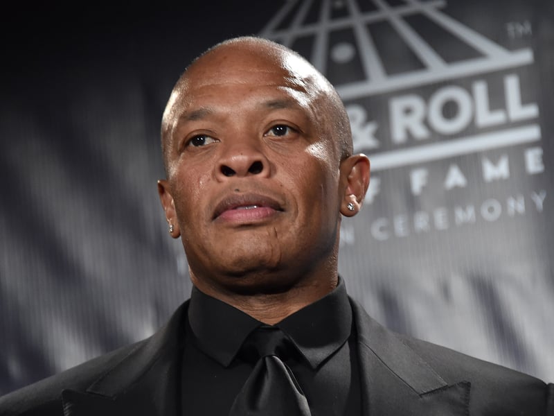 Dr. Dre poses in the 31st Annual Rock And Roll Hall Of Fame Induction Ceremony at Barclays Center on April 8, 2016 in New York City.