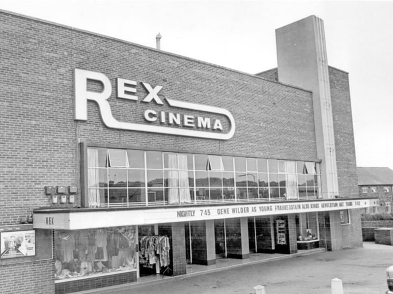 Rex Cinema, at the junction of Mansfield Road and Hollybank Road, Intake, pictured in August 1975. It had opened in July 1939. Designed by Hadfield and Cawkwell, seating 1,350, closed in December 1982 and was demolished in October 1983.