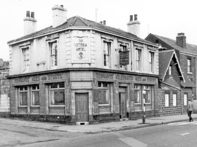 The Victoria Vaults (formerly Victoria Hotel), on the corner of Langsett Road and Woodland Street, Walkley, next to the old Toll Bar House, during the early 1960s. It closed in the early 70s and was demolished for road widening purposes, though it is not clear if the road was ever widened.