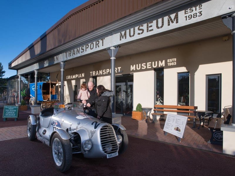 Grampian Transport Museum with Syd's car out front.
