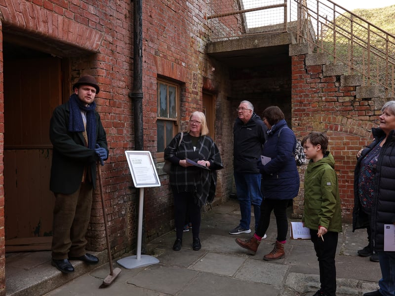 Listening to Mr Patrick Purbrook. Mystery at Fort Nelson where junior detectives attempt to solve a crime during half-term. Picture: Chris Moorhouse (180225-55)