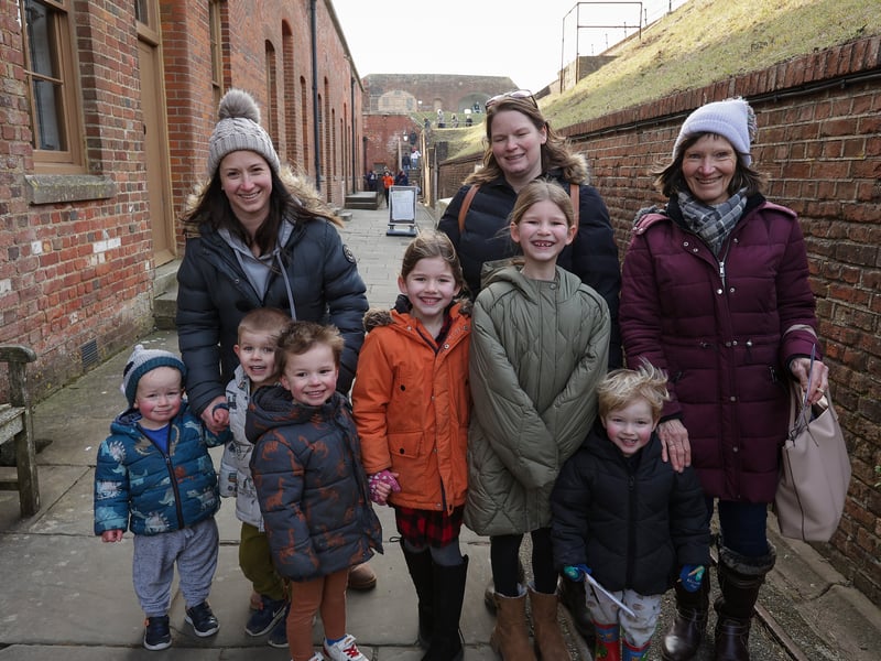 The Williams, Watson and Hudson families. Mystery at Fort Nelson where junior detectives attempt to solve a crime during half-term 
Picture: Chris Moorhouse (180225-54)