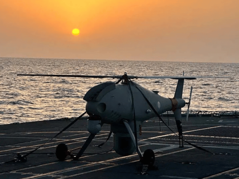 "Game-changing" mini helicopter drone Peregrine has been tested for the first time during narcotics operations conducted by HMS Lancaster off the coast of Bahrain.