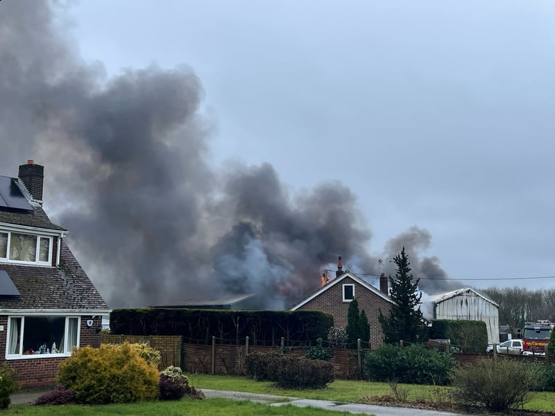 Fire crews have attended a storage unit in Church Road, Newtown, which has gone up in flames.
Picture: Sarah Standing 