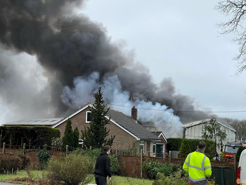 Fire crews have attended a storage unit in Church Road, Newtown, which has gone up in flames.
Picture: Sarah Standing 