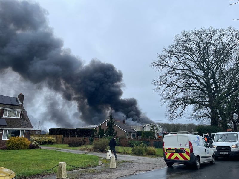 Fire crews have attended a storage unit in Church Road, Newtown, which has gone up in flames.
Picture: Sarah Standing 