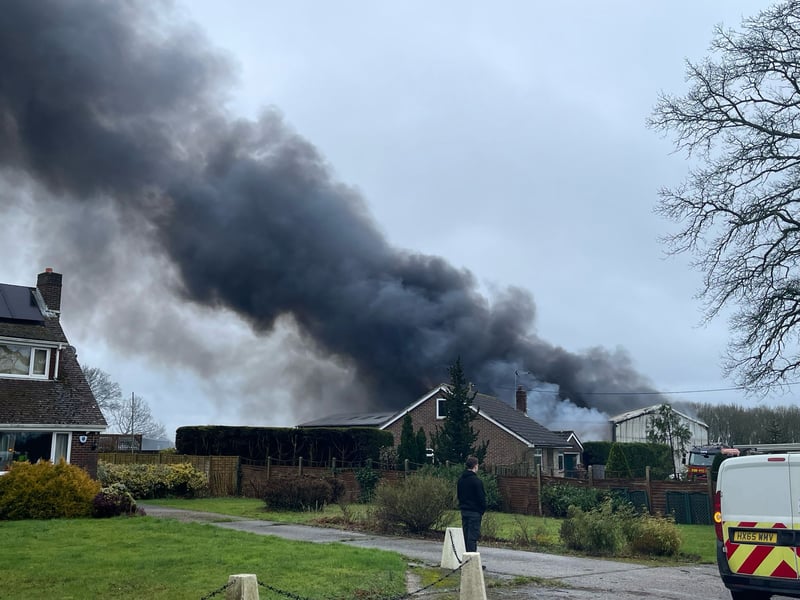 Fire crews have attended a storage unit in Church Road, Newtown, which has gone up in flames.
Picture: Sarah Standing 