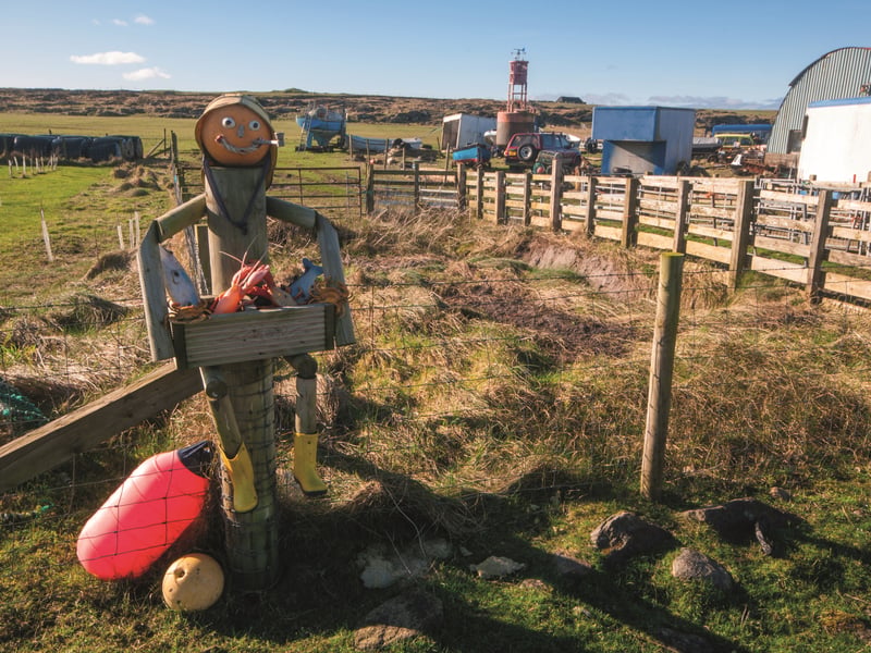 This little fisherman keeps passers-by smiling at this croft at Vaul, Tiree.