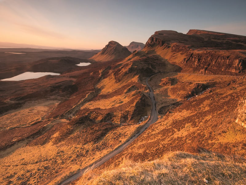 Magical light disperses over a magical landscape at the Quiraing on the Isle of Skye.