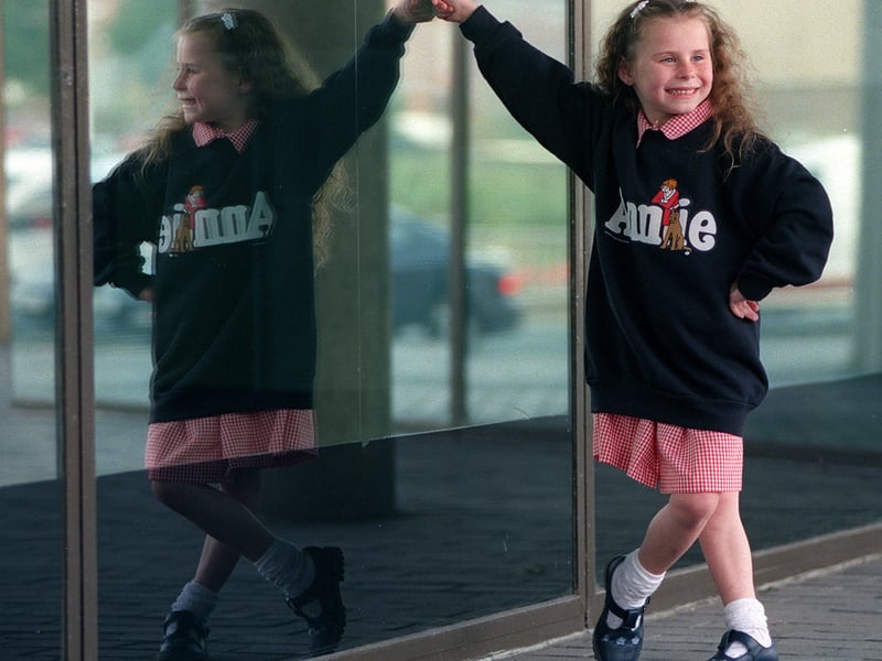 This is six-year-old Leah White from Kippax who had been cast to play the role of Holly in the West End show, Annie. She is pictured in September 1997.