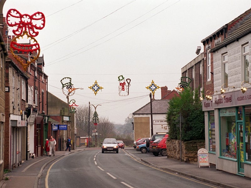 Christmas lights on Kippax High Street in November 1997.