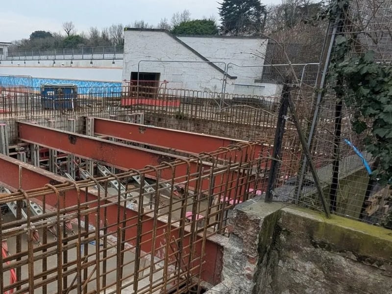 This image shows the plant room walls have been made taller.
