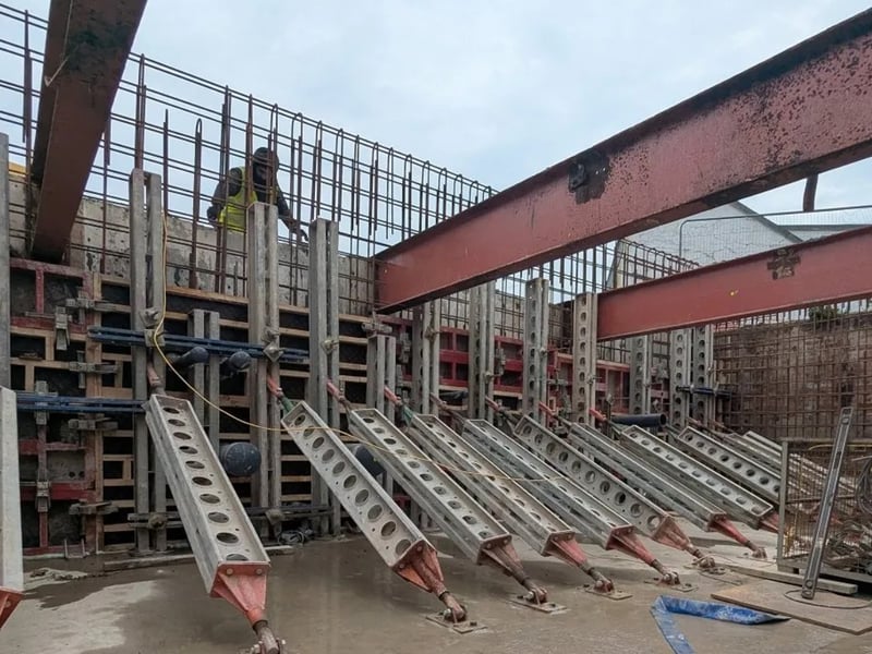 This is from the inside of the plant room, showing the shuttering that’s been put in place.