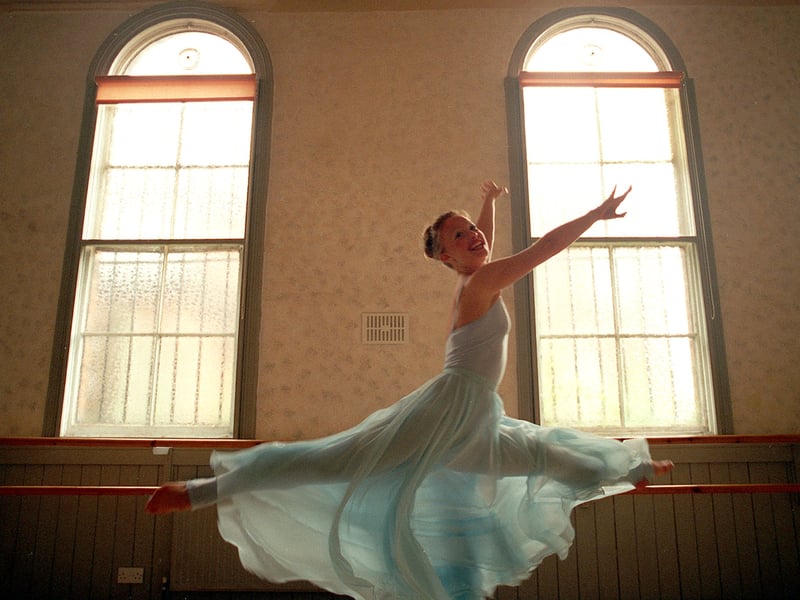This is Kippax dancer Rachel Pease in full flow. She is pictured in July 1999.