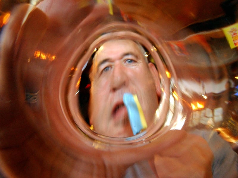 A view with a difference of Trevor as he looks through a glass 20 years ago.