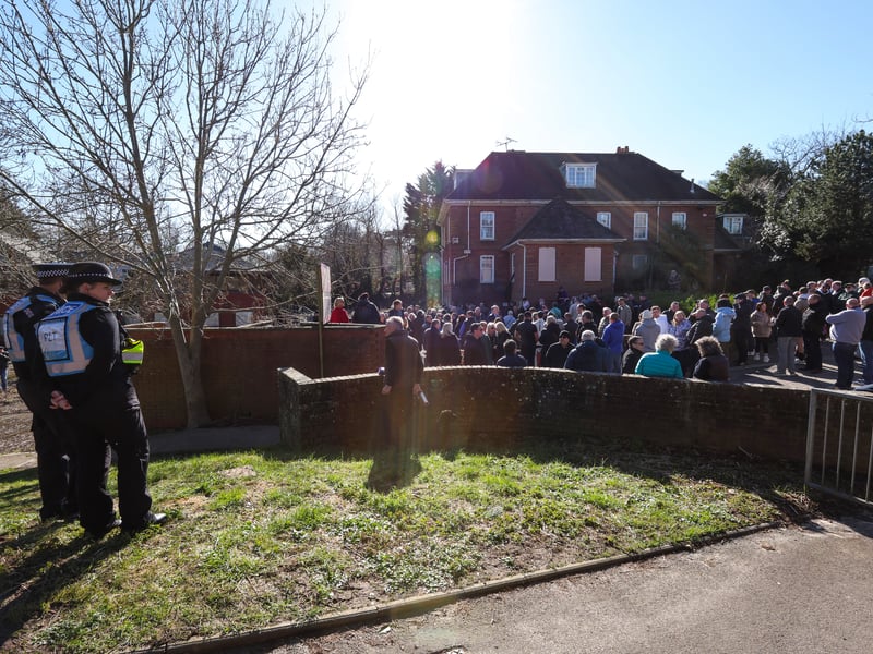 Protest near Wates House against plans for homes in Fareham to be used for asylum seekers
Picture: Chris Moorhouse (010325-33)