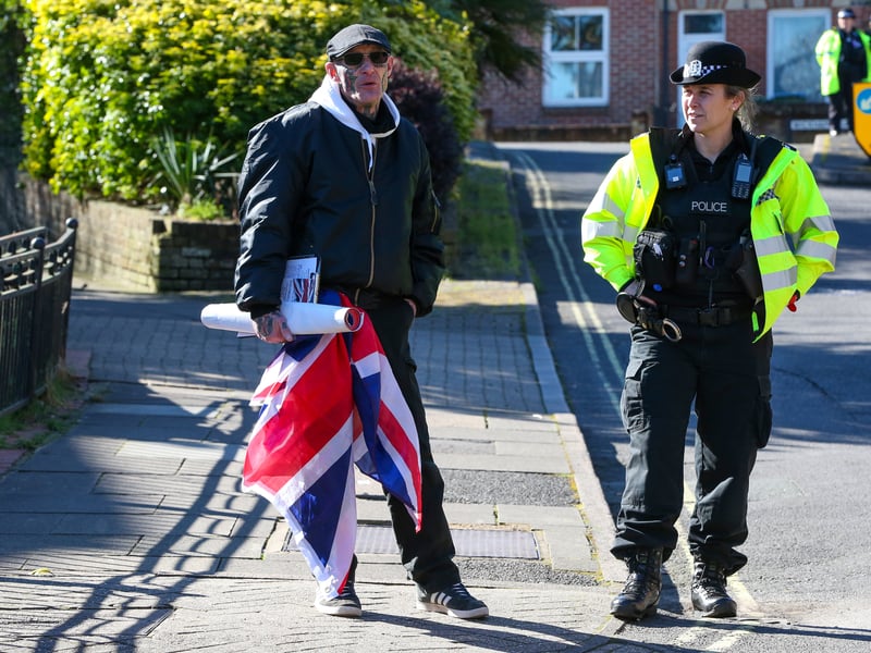Protest near Wates House against plans for homes in Fareham to be used for asylum seekers
Picture: Chris Moorhouse (010325-43)