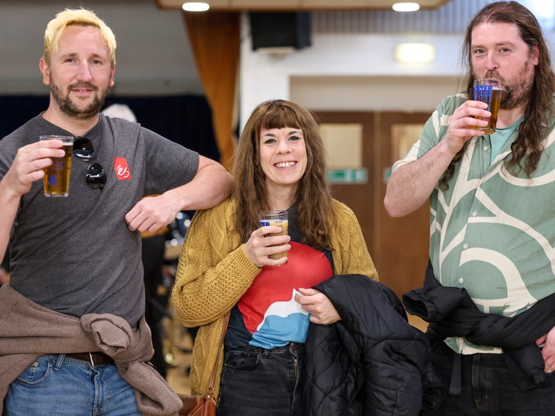 From left, Daniel Batey, Heather Dickie and Gavin Greaney at Gosport Winterfest
Picture: Chris Moorhouse (010325-59)
