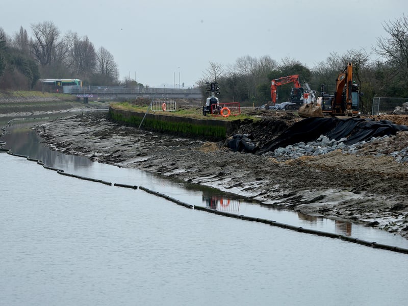 Latest sea defence works at Ports Creek on the northern edge of Portsea Island
Picture: Chris Moorhouse (220225-38)