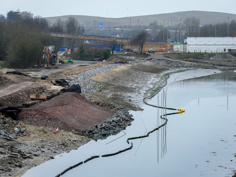 Latest sea defence works at Ports Creek on the northern edge of Portsea Island
Picture: Chris Moorhouse (220225-31)