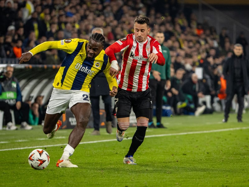 The Nigerian full-back is one of several players set to be out until late March due to a thigh problem, but is suspended for the first-leg anyway after picking up too many bookings in the League Phase of the competition.