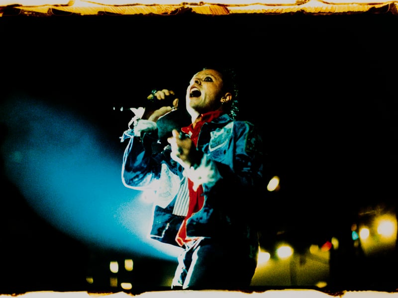 Keith Flint, Prodigy, performing on stage, Hannover, Germany, 21st November 1997. (Photo by Niels van Iperen/Getty Images)