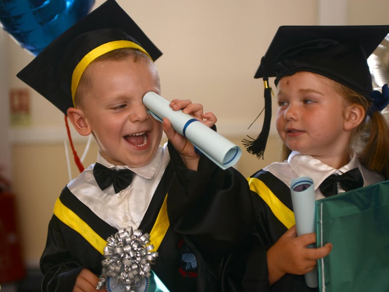 Graduation day for the Little Learners Day Care Nursery in 2013. Four year olds Blake Sherrington and Katie Taylor were ready for the ceremony.