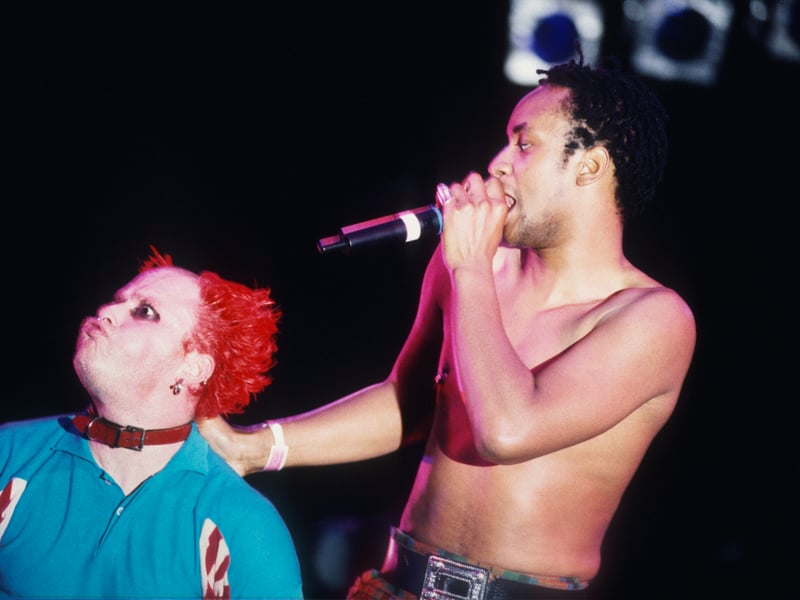 Keith Flint, Maxim, The Prodigy, Pinkpop Festival, Landgraaf, Nederland, 27th May 1996. (Photo by Gie Knaeps/Getty Images)