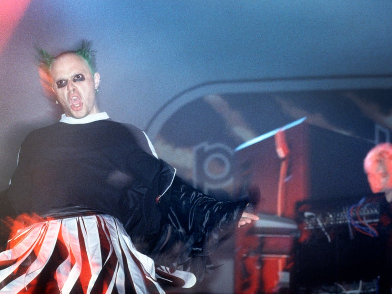 Keith Flint, Liam Howlett, The Prodigy, Torhout/Werchter Festival, Torhout, Belgium, 5th July 1996. 