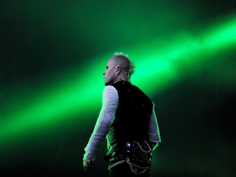 British electro band The Prodigy performs on July 18, 2015 in Carhaix-Plouguer, western of France, during the Vieilles Charrues music festival
