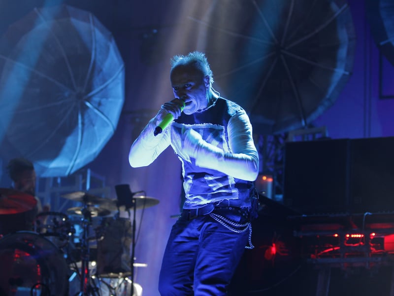 Keith Flint of the Prodigy performs onstage during the day three of the Incheon Pentaport Rock Festival on August 9, 2015 in Incheon, South Korea.
