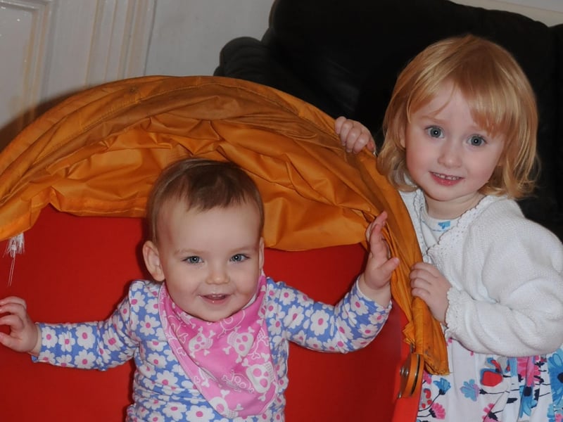 Erin Winton was having fun at Mucky Pups Nursery in Ormonde Street with her pal Isabel Hope (standing) in 2011.