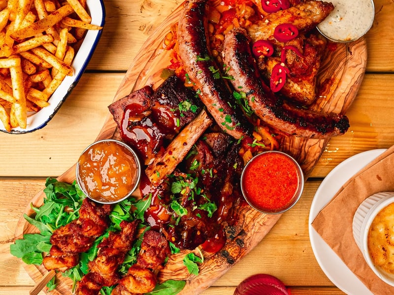 Located in Manchester’s Northern Quarter, Chakalaka is a South African restaurant known for dishes such as bubbly show and chicken sosatie.