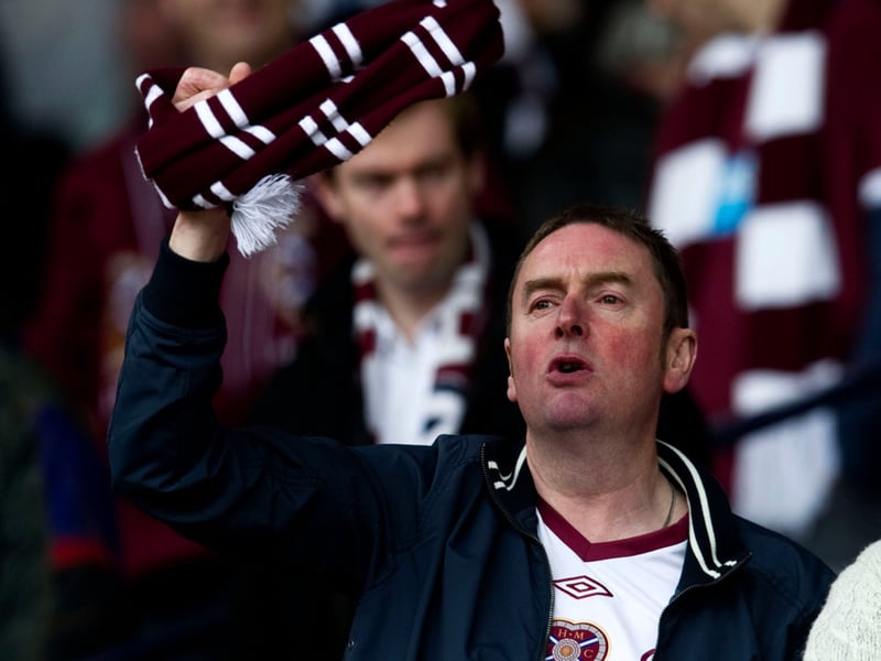 Hearts fans are in good voice inside Hampden Park.